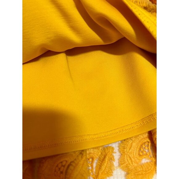 New York &‎ Company Yellow Lace Embroidered Skirt XS Semi-Formal - Picture 3 of 7